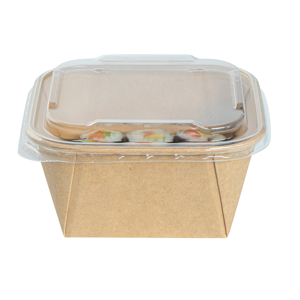 Matsuri Vision Clear PP Plastic Lid - Fits 17 and 22 oz Sushi Containers, Anti-Fog - 50 count box