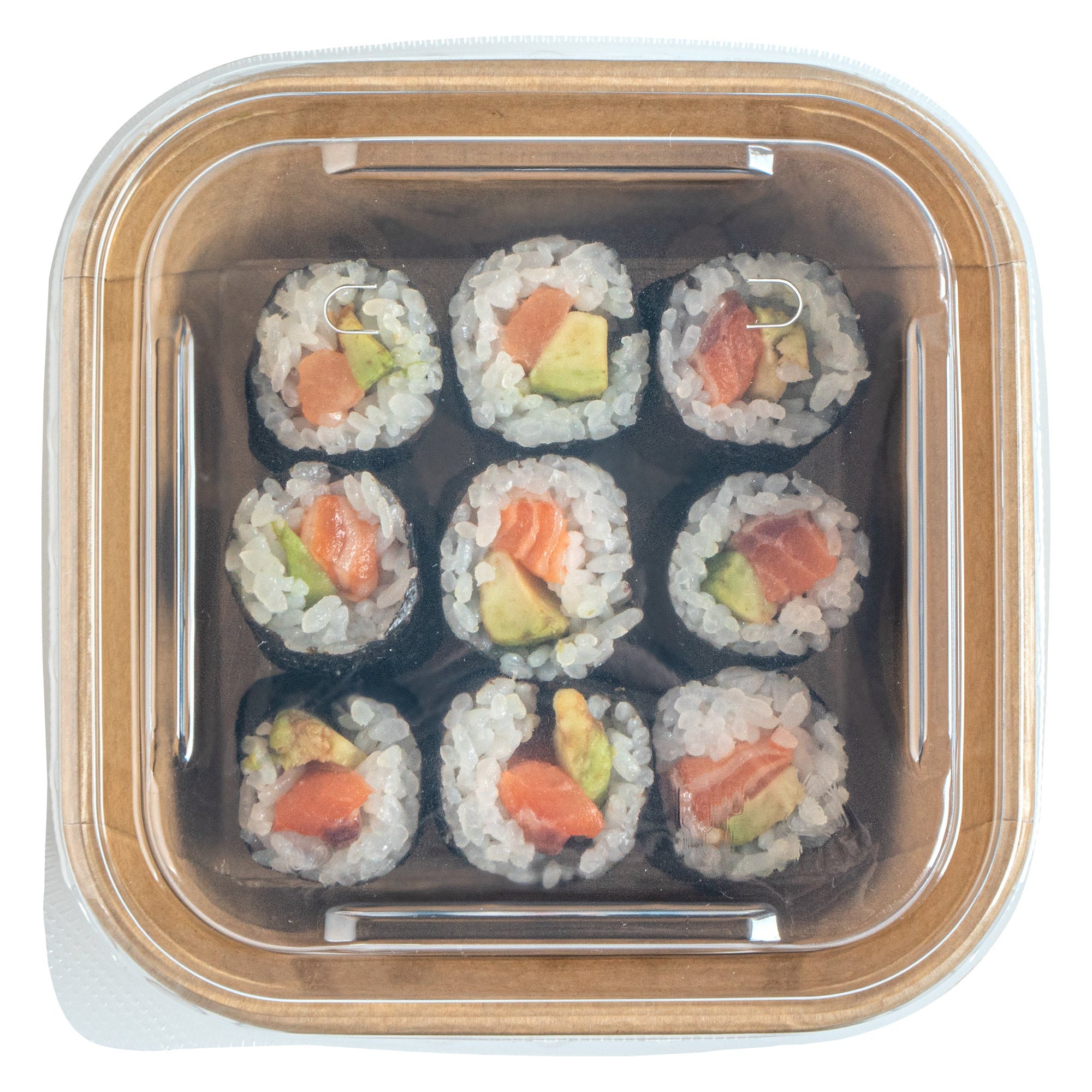 Matsuri Vision Clear PP Plastic Lid - Fits 17 and 22 oz Sushi Containers, Anti-Fog - 50 count box