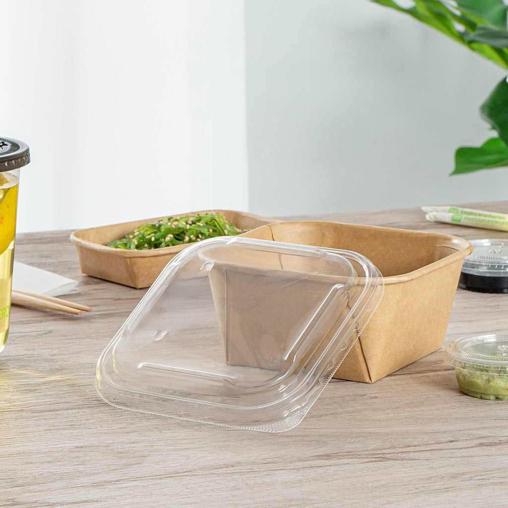 Matsuri Vision Clear PP Plastic Lid - Fits 17 and 22 oz Sushi Containers, Anti-Fog - 50 count box