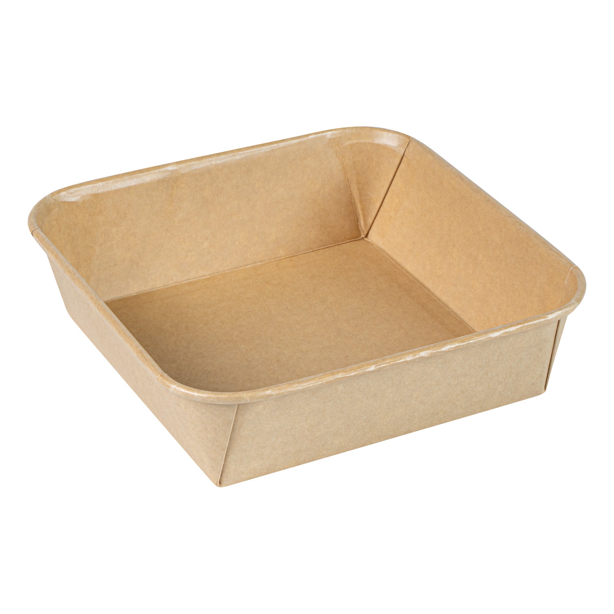Matsuri Vision 34 oz Square Kraft Paper Sushi Container - 7" x 7" x 2" - 50 count box