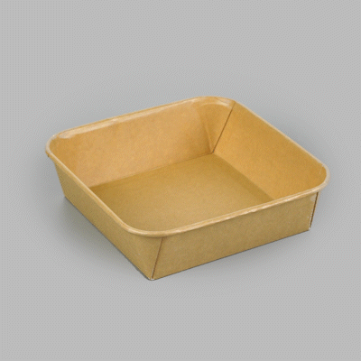 Matsuri Vision 34 oz Square Kraft Paper Sushi Container - 7" x 7" x 2" - 100 count box