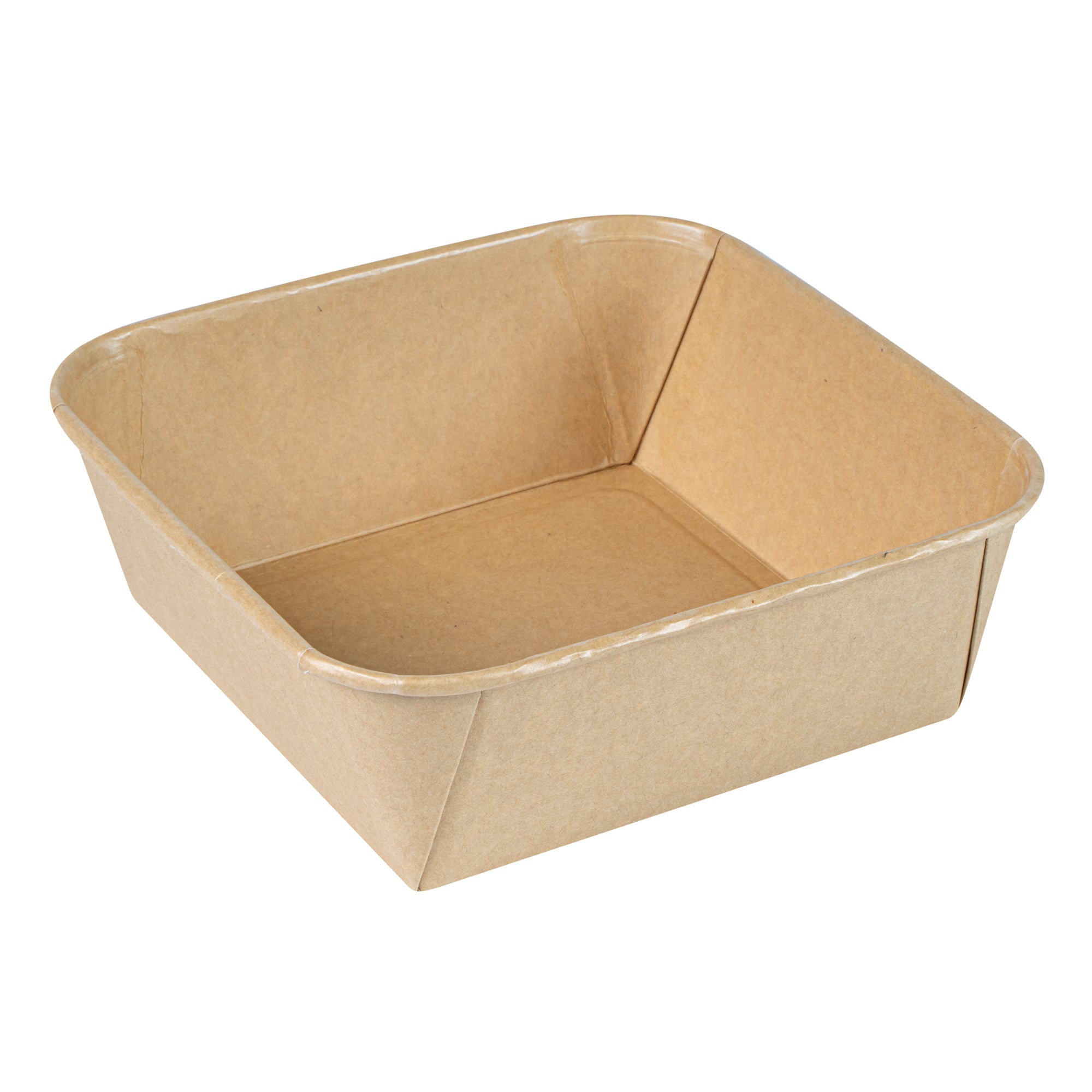 Matsuri Vision 45 oz Square Kraft Paper Sushi Container - 7" x 7" x 2 1/4" - 50 count box