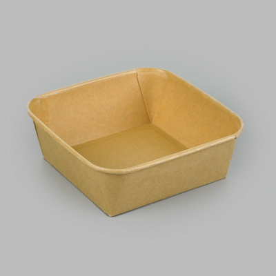 Matsuri Vision 45 oz Square Kraft Paper Sushi Container - 7" x 7" x 2 1/4" - 50 count box