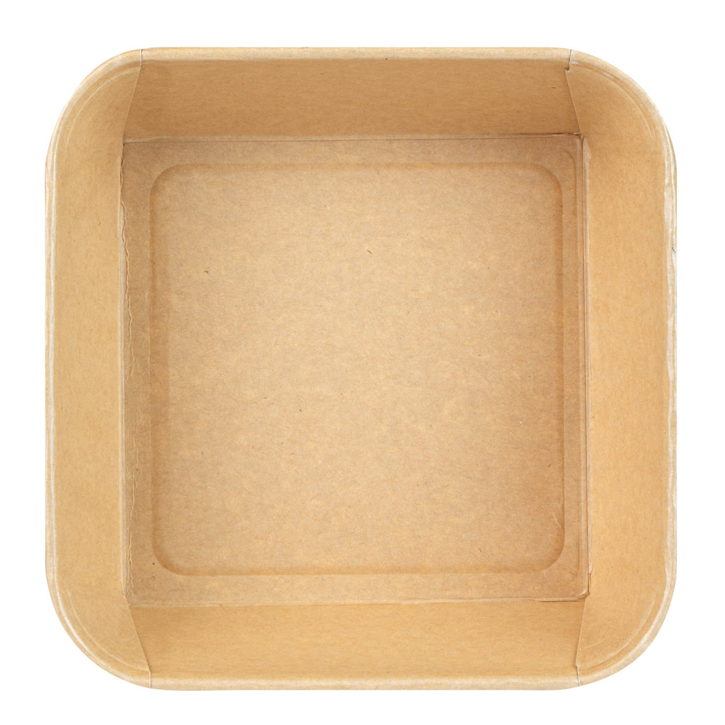 Matsuri Vision 45 oz Square Kraft Paper Sushi Container - 7" x 7" x 2 1/4" - 50 count box