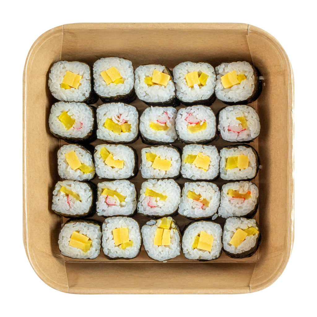 Matsuri Vision 45 oz Square Kraft Paper Sushi Container - 7" x 7" x 2 1/4" - 100 count box