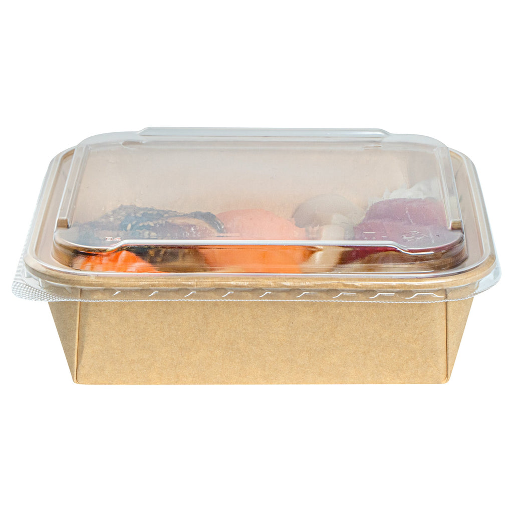 Matsuri Vision Clear PP Plastic Lid - Fits 34 and 45 oz Sushi Containers, Anti-Fog - 50 count box