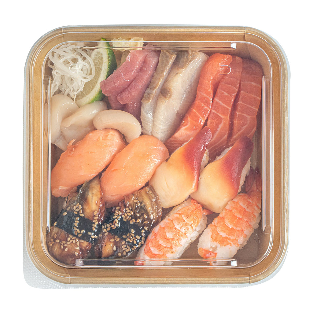Matsuri Vision Clear PP Plastic Lid - Fits 34 and 45 oz Sushi Containers, Anti-Fog - 50 count box