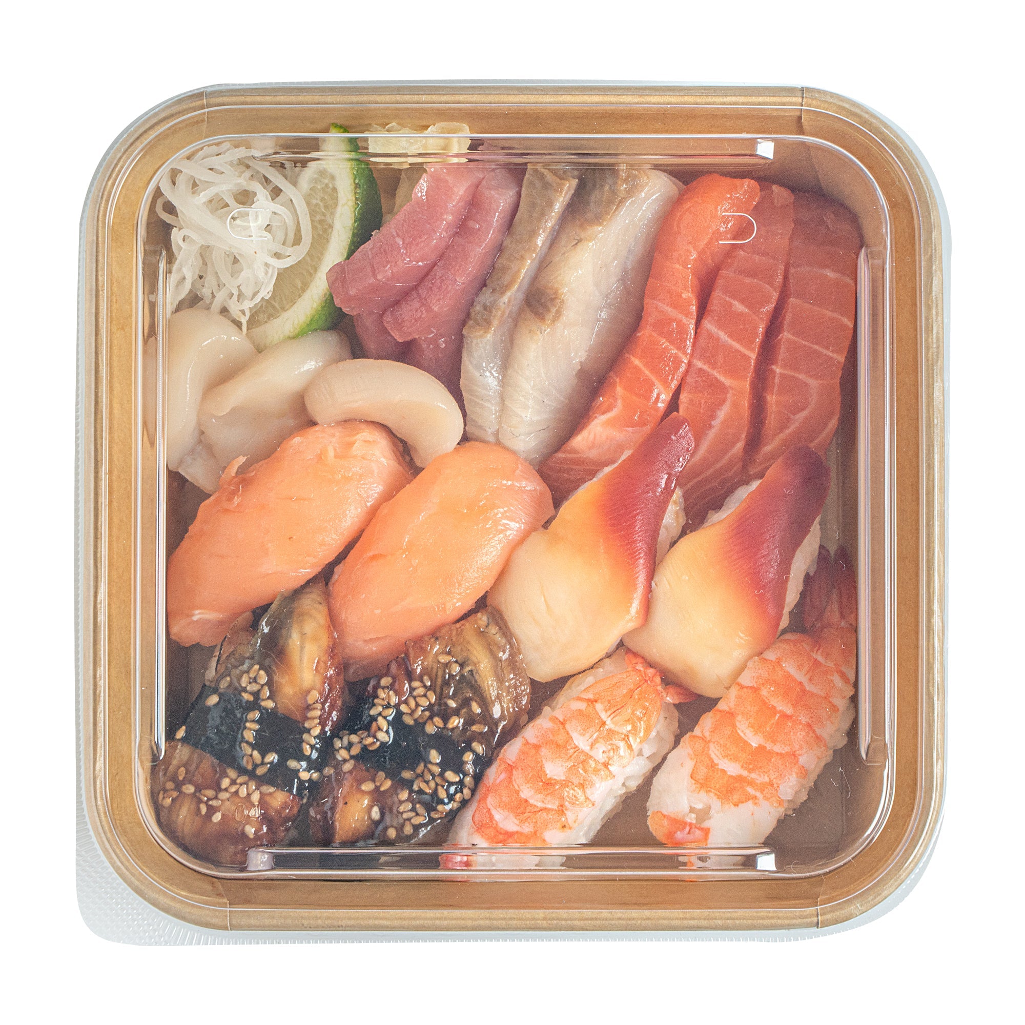 Matsuri Vision Clear PP Plastic Lid - Fits 34 and 45 oz Sushi Containers, Anti-Fog - 50 count box
