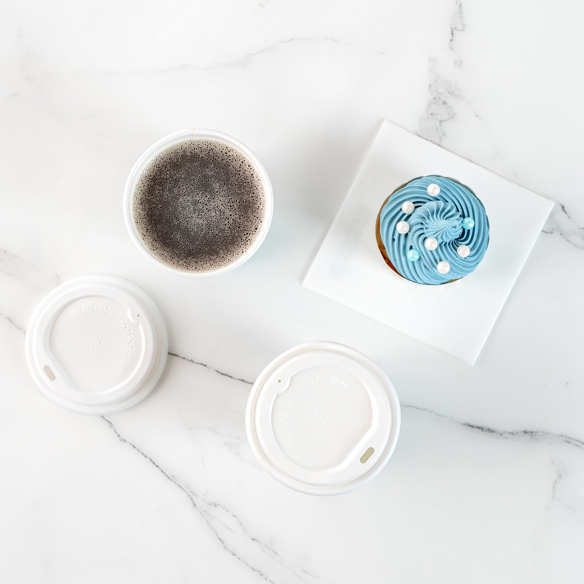 Restpresso 12 oz It's a Boy Paper Single Wall Coffee Cup - with White Lid - 3 1/2" x 3 1/2" x 4 3/4" - 400 count box