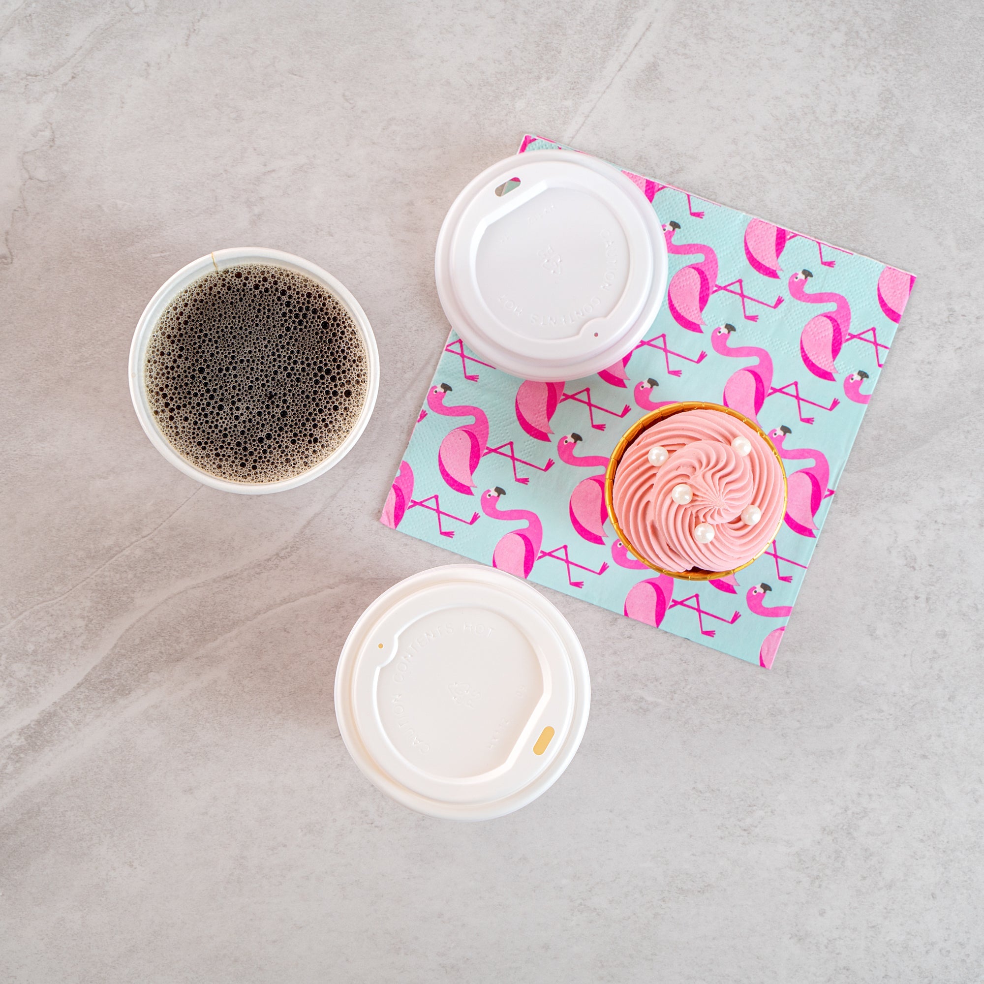 Restpresso 12 oz It's a Girl Paper Single Wall Coffee Cup - with White Lid - 3 1/2" x 3 1/2" x 4 3/4" - 400 count box