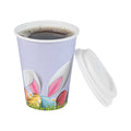 Restpresso 12 oz Easter Paper Single Wall Coffee Cup - with White Lid - 3 1/2" x 3 1/2" x 4 3/4" - 20 count box