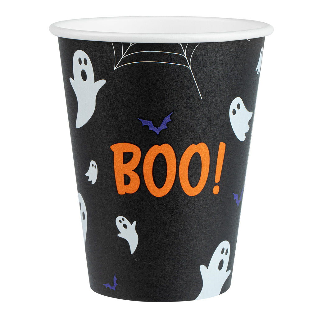 Restpresso 12 oz Halloween Paper Single Wall Coffee Cup - with White Lid - 3 1/2" x 3 1/2" x 4 3/4" - 400 count box