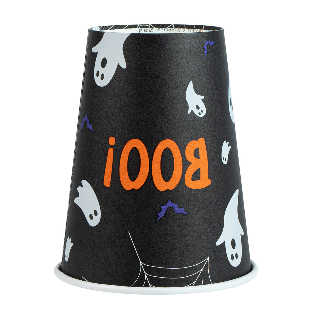 Restpresso 12 oz Halloween Paper Single Wall Coffee Cup - with White Lid - 3 1/2" x 3 1/2" x 4 3/4" - 400 count box