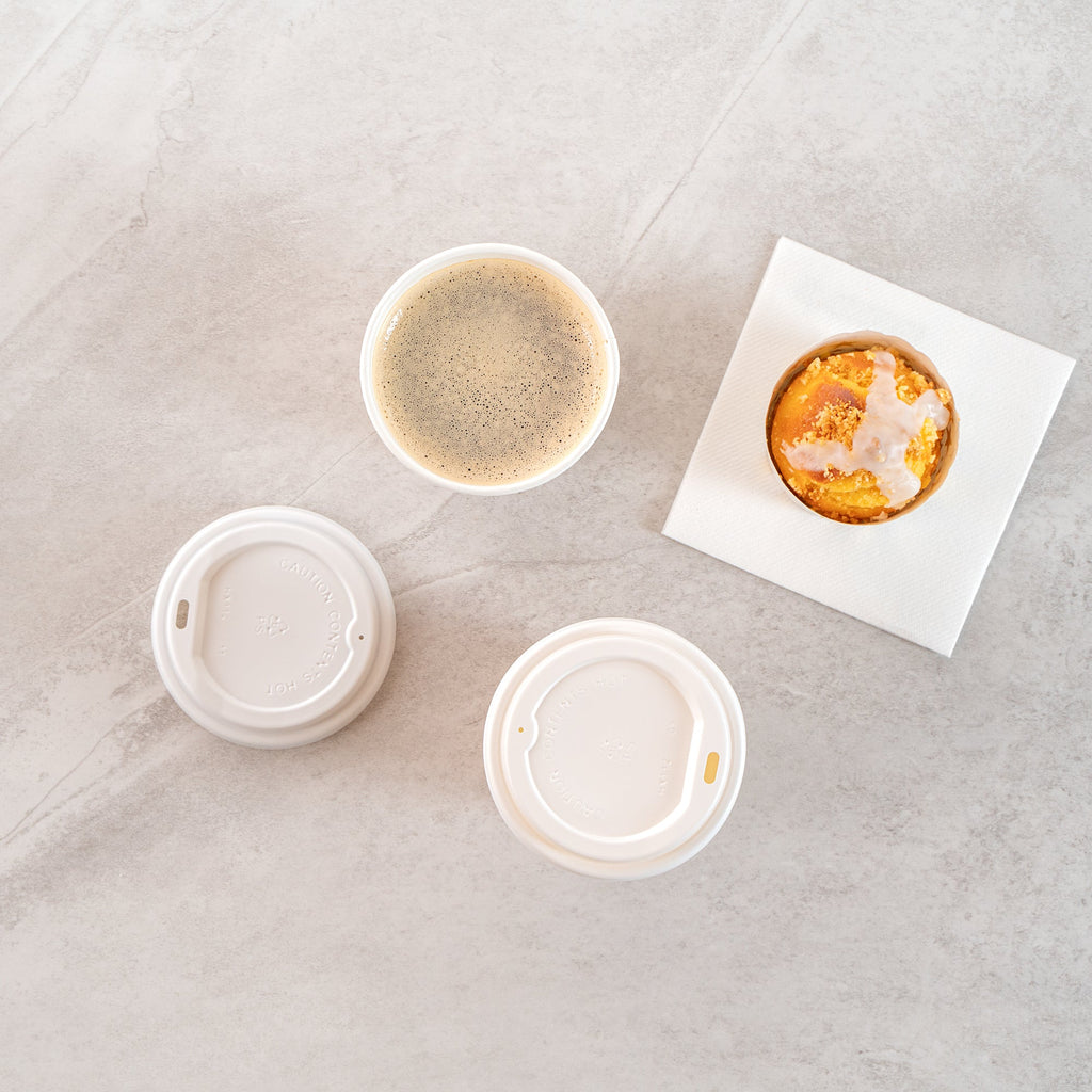 Restpresso 12 oz New Year's Eve Paper Single Wall Coffee Cup - with White Lid - 3 1/2" x 3 1/2" x 4 3/4" - 20 count box