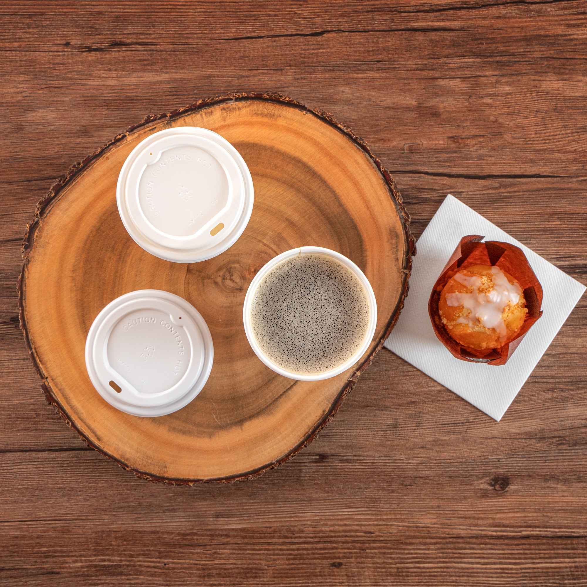 Restpresso 12 oz Happy Thanksgiving Paper Single Wall Coffee Cup - with White Lid - 3 1/2" x 3 1/2" x 4 3/4" - 20 count box
