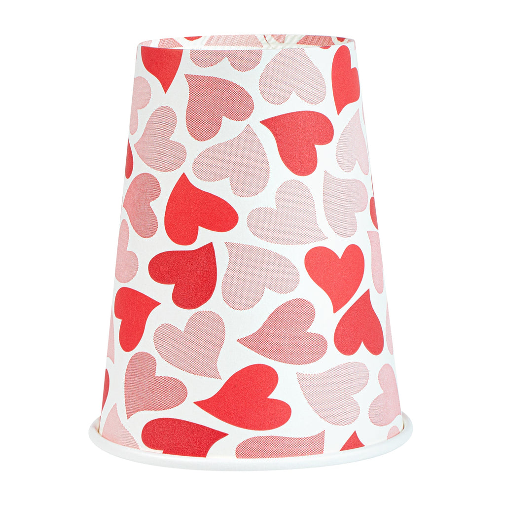 Restpresso 12 oz Valentine's Day Paper Single Wall Coffee Cup - with White Lid - 3 1/2" x 3 1/2" x 4 3/4" - 20 count box