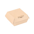 Bio Tek Square Kraft Paper Corrugated Clamshell Container - 4" x 4" x 2 3/4" - 50 count box
