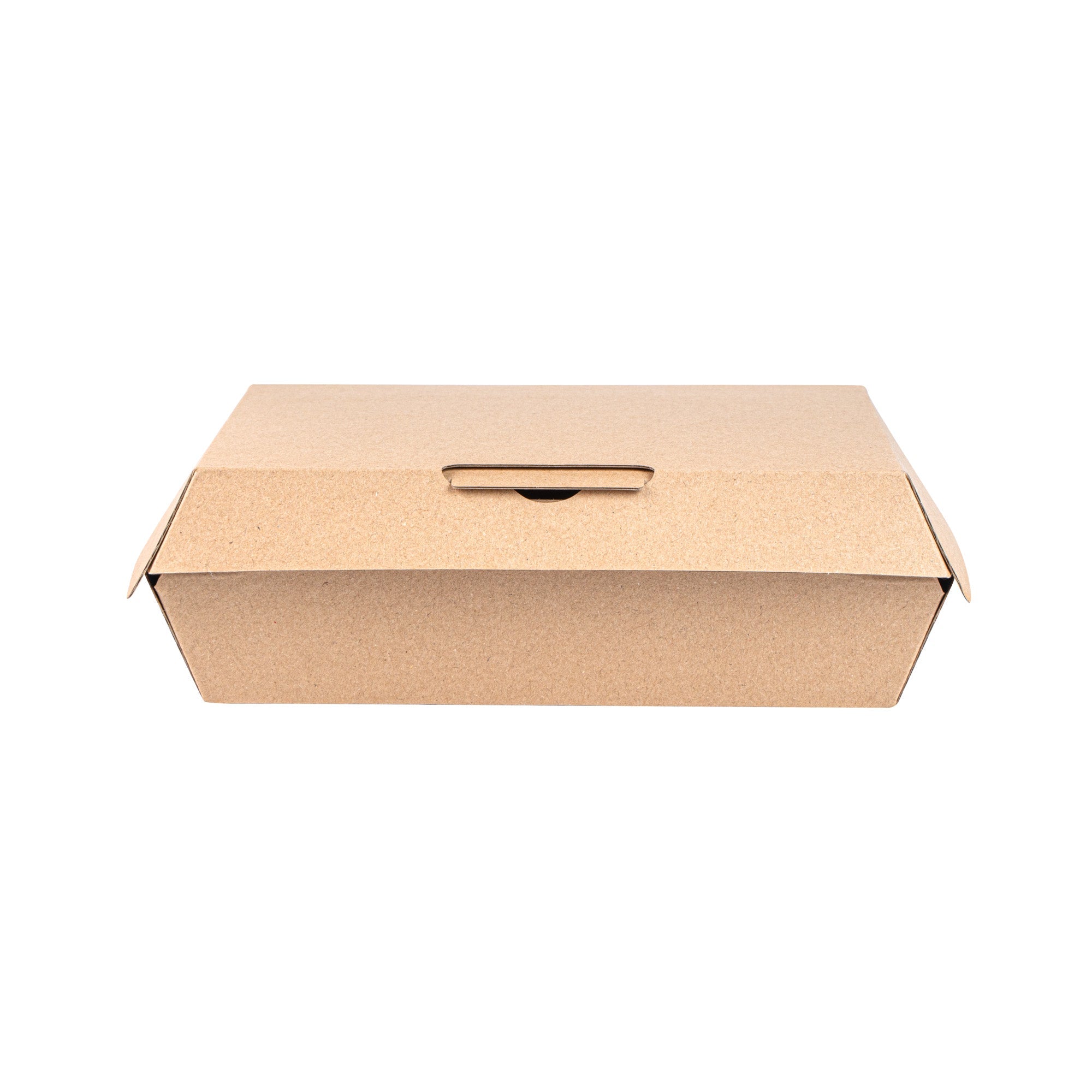 Bio Tek Rectangle Kraft Paper Corrugated Clamshell Container - 7 3/4" x 6" x 2 3/4" - 100 count box