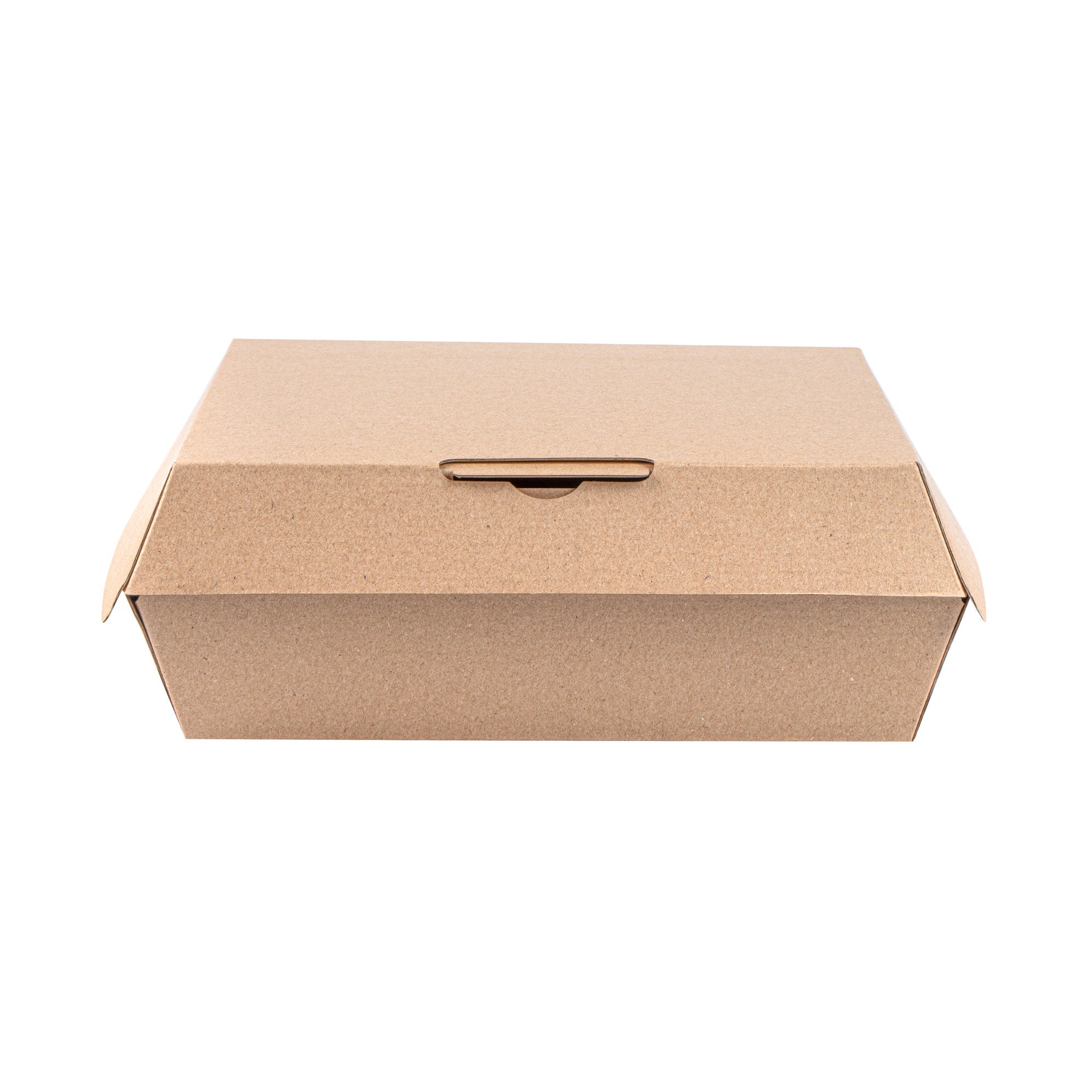Bio Tek Square Kraft Paper Corrugated Clamshell Container - 8" x 8" x 3 1/4" - 100 count box