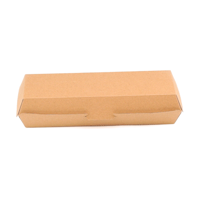 Bio Tek Rectangle Kraft Paper Corrugated Clamshell Container - 11 1/4" x 3 1/2" x 2 3/4" - 100 count box