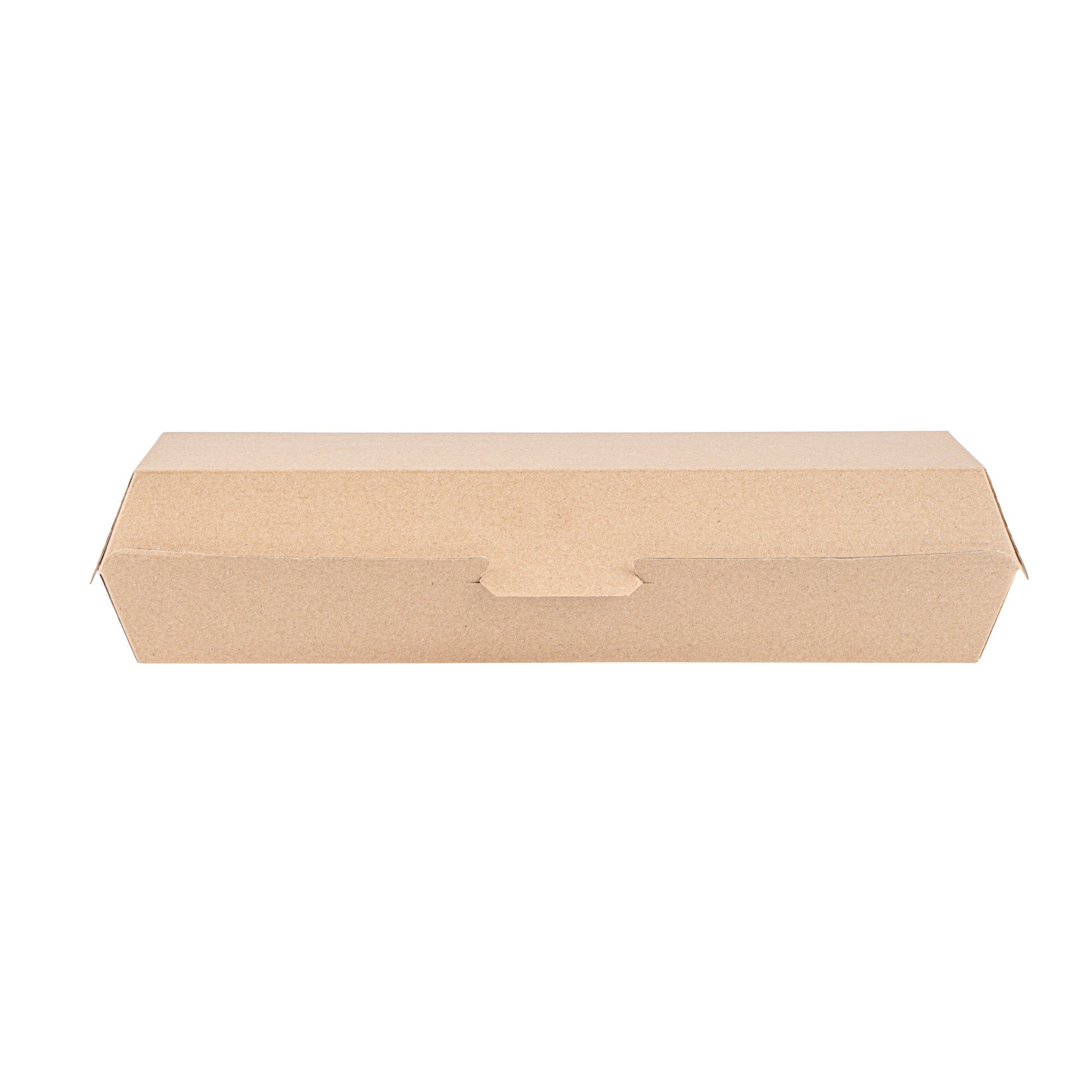 Bio Tek Rectangle Kraft Paper Corrugated Clamshell Container - 11 1/4" x 3 1/2" x 2 3/4" - 100 count box