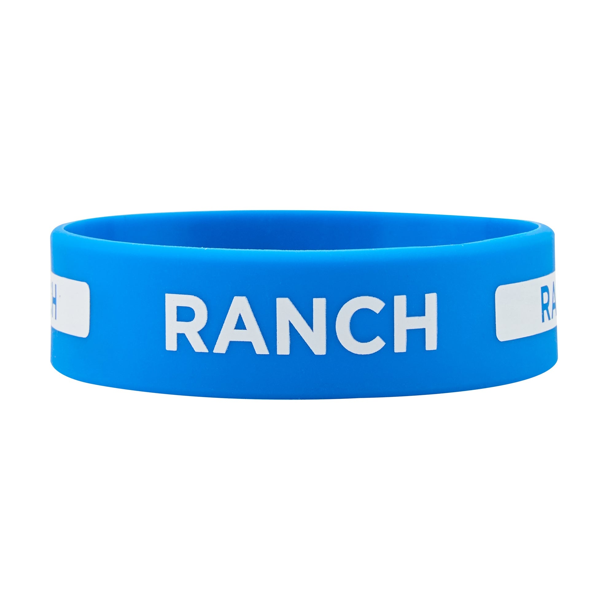 First In First Out Blue Silicone Ranch Label Band - Fits 16, 20 and 24 oz Squeeze Bottles - 10 count box