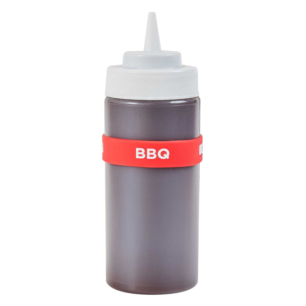 First In First Out Red Silicone BBQ Label Band - Fits 16, 20 and 24 oz Squeeze Bottles - 1 count box