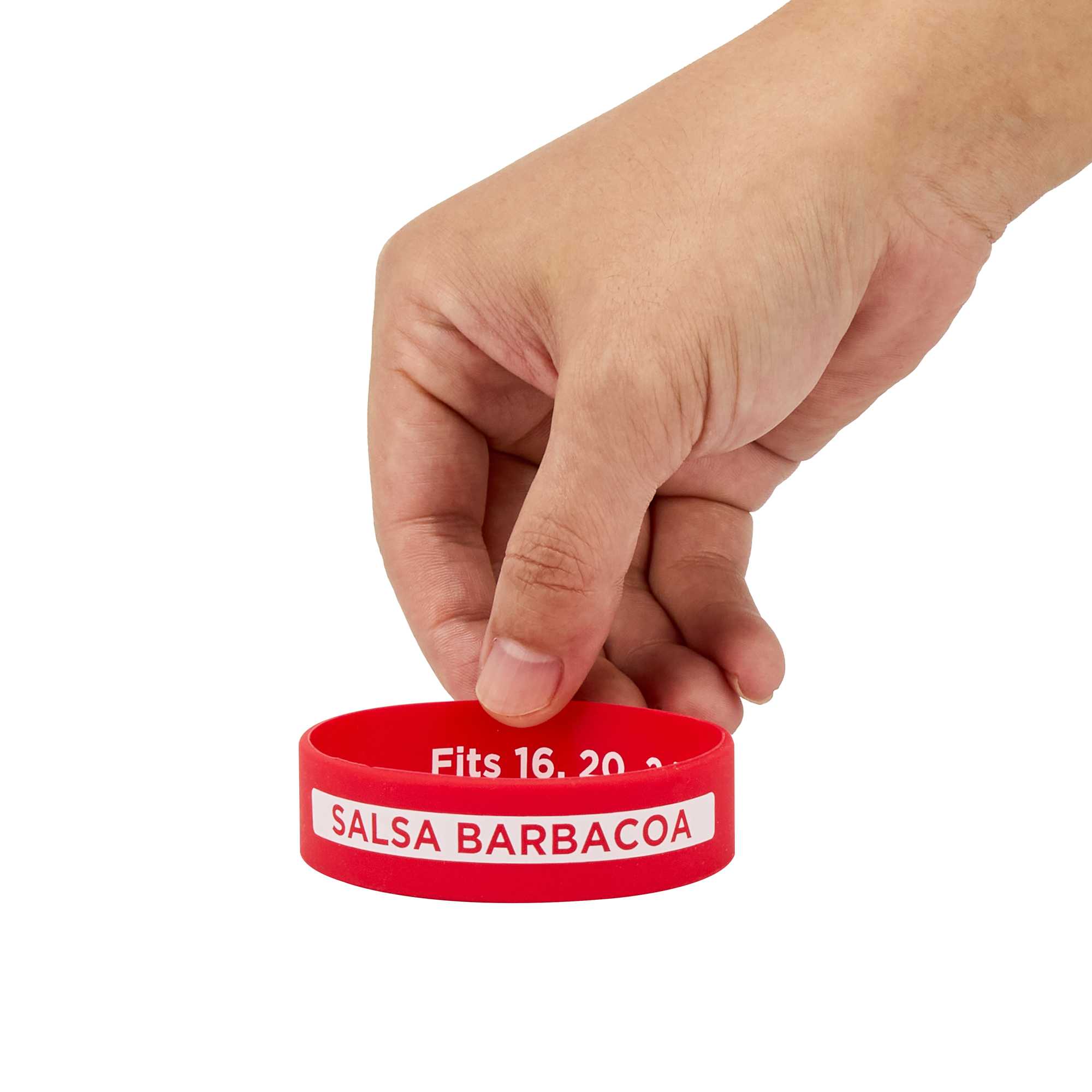 First In First Out Red Silicone BBQ Label Band - Fits 16, 20 and 24 oz Squeeze Bottles - 1 count box