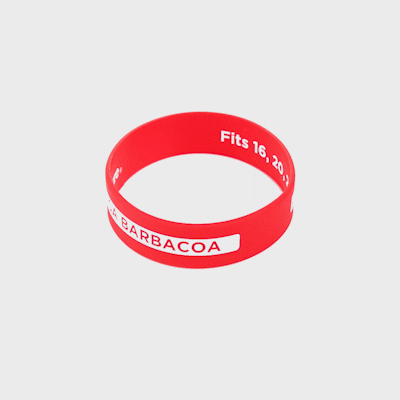 First In First Out Red Silicone BBQ Label Band - Fits 16, 20 and 24 oz Squeeze Bottles - 10 count box