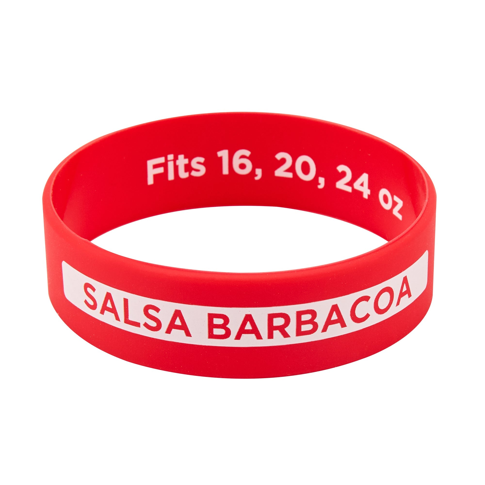 First In First Out Red Silicone BBQ Label Band - Fits 16, 20 and 24 oz Squeeze Bottles - 10 count box
