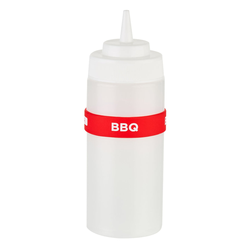 First In First Out Red Silicone BBQ Label Band - Fits 16, 20 and 24 oz Squeeze Bottles - 10 count box