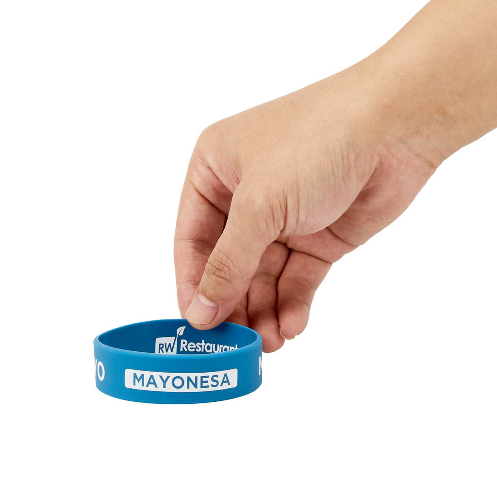 First In First Out Blue Silicone Mayo Label Band - Fits 16, 20 and 24 oz Squeeze Bottles - 1 count box