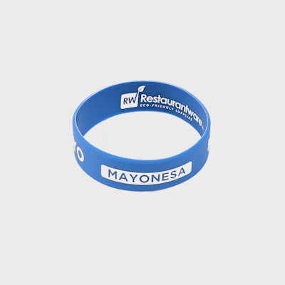 First In First Out Blue Silicone Mayo Label Band - Fits 16, 20 and 24 oz Squeeze Bottles - 1 count box