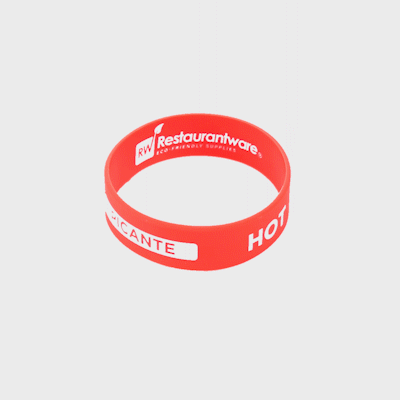 First In First Out Red Silicone Hot Label Band - Fits 16, 20 and 24 oz Squeeze Bottles - 1 count box