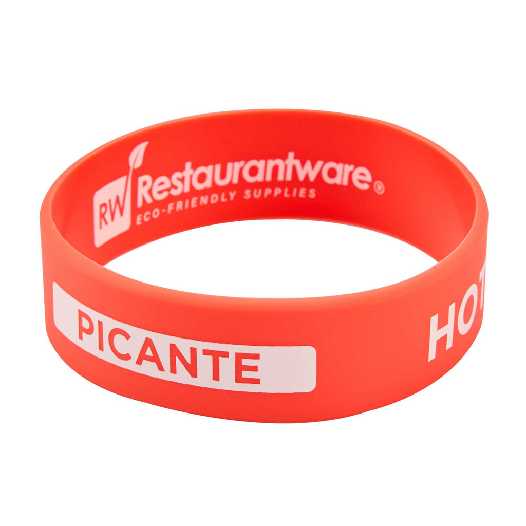 First In First Out Red Silicone Hot Label Band - Fits 16, 20 and 24 oz Squeeze Bottles - 1 count box