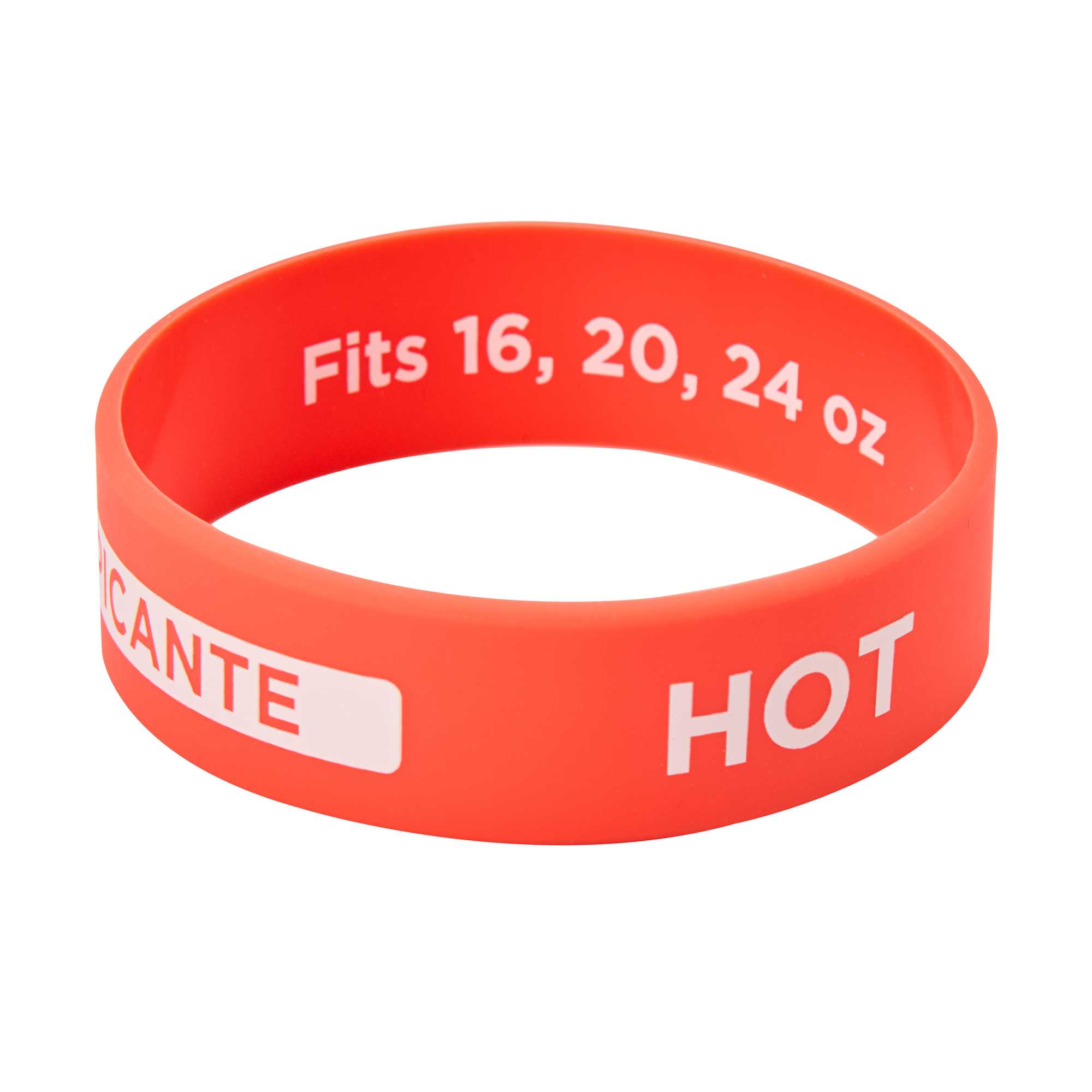 First In First Out Red Silicone Hot Label Band - Fits 16, 20 and 24 oz Squeeze Bottles - 1 count box