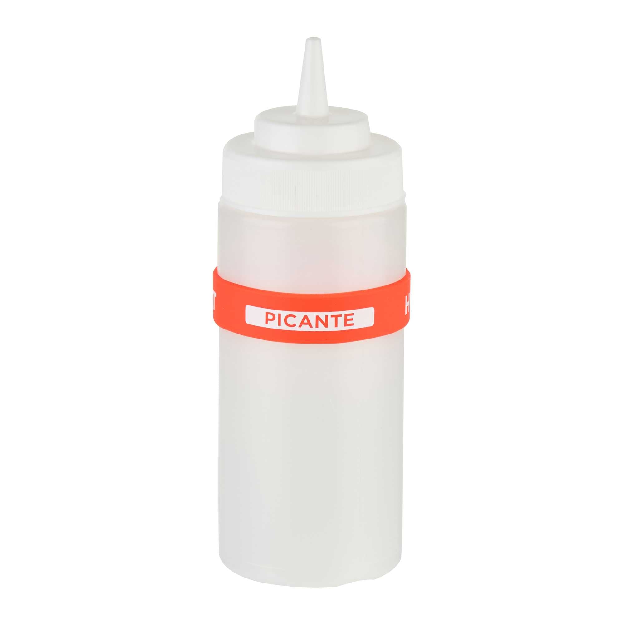 First In First Out Red Silicone Hot Label Band - Fits 16, 20 and 24 oz Squeeze Bottles - 1 count box