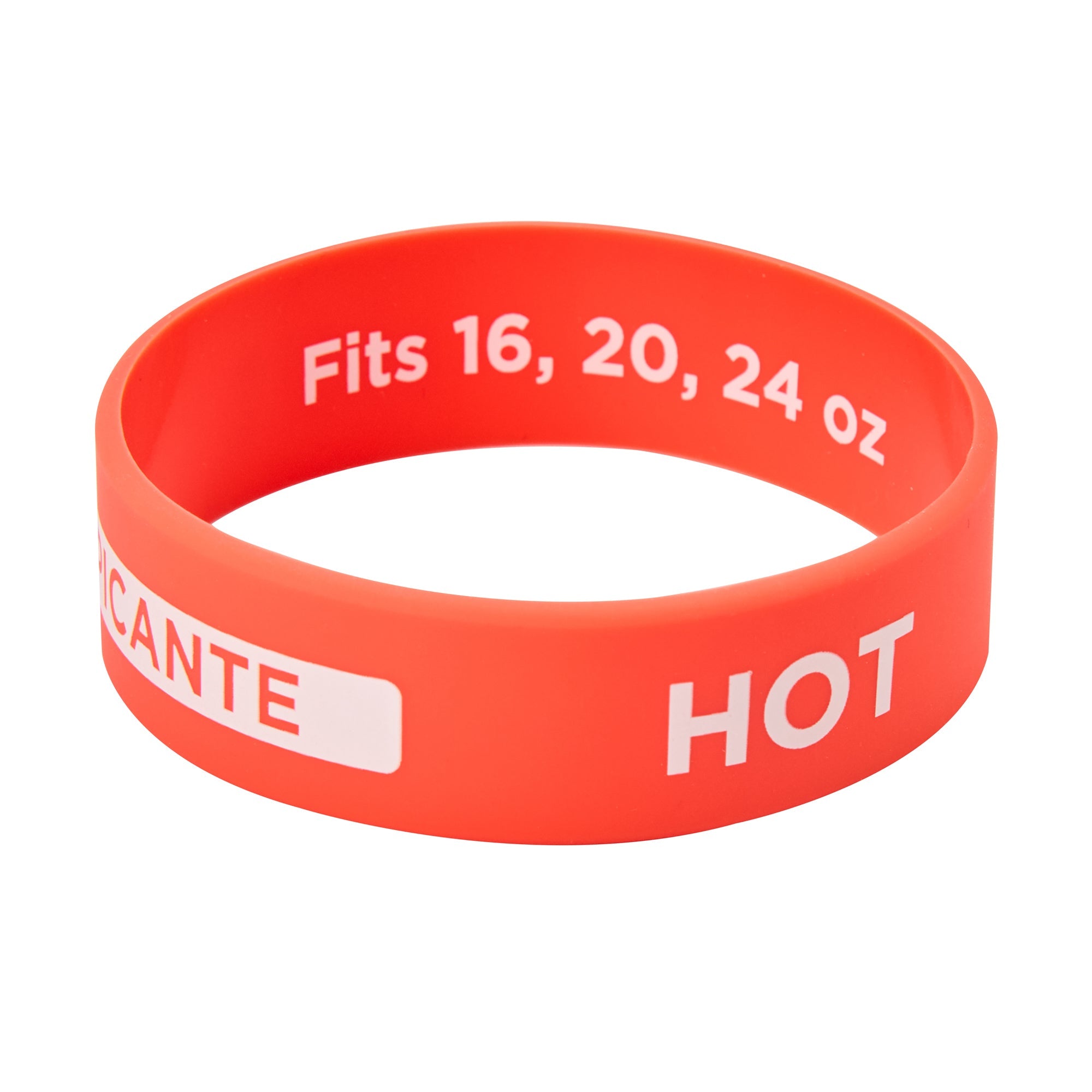 First In First Out Red Silicone Hot Label Band - Fits 16, 20 and 24 oz Squeeze Bottles - 10 count box
