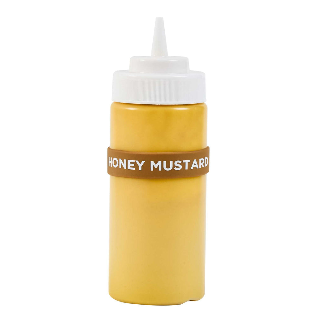 First In First Out Brown Silicone Honey Mustard Label Band - Fits 16, 20 and 24 oz Squeeze Bottles - 1 count box