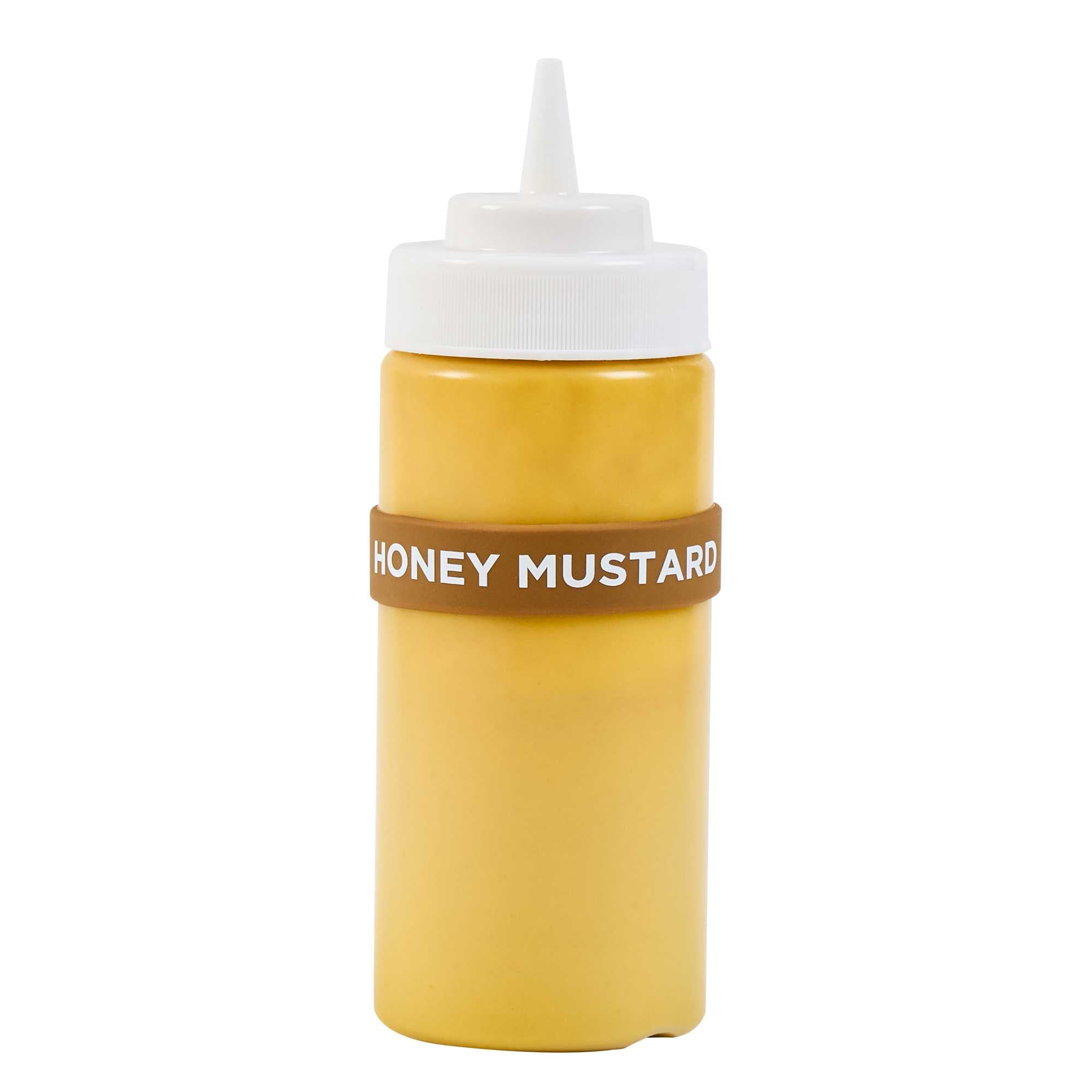 First In First Out Brown Silicone Honey Mustard Label Band - Fits 16, 20 and 24 oz Squeeze Bottles - 1 count box