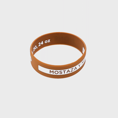 First In First Out Brown Silicone Honey Mustard Label Band - Fits 16, 20 and 24 oz Squeeze Bottles - 1 count box
