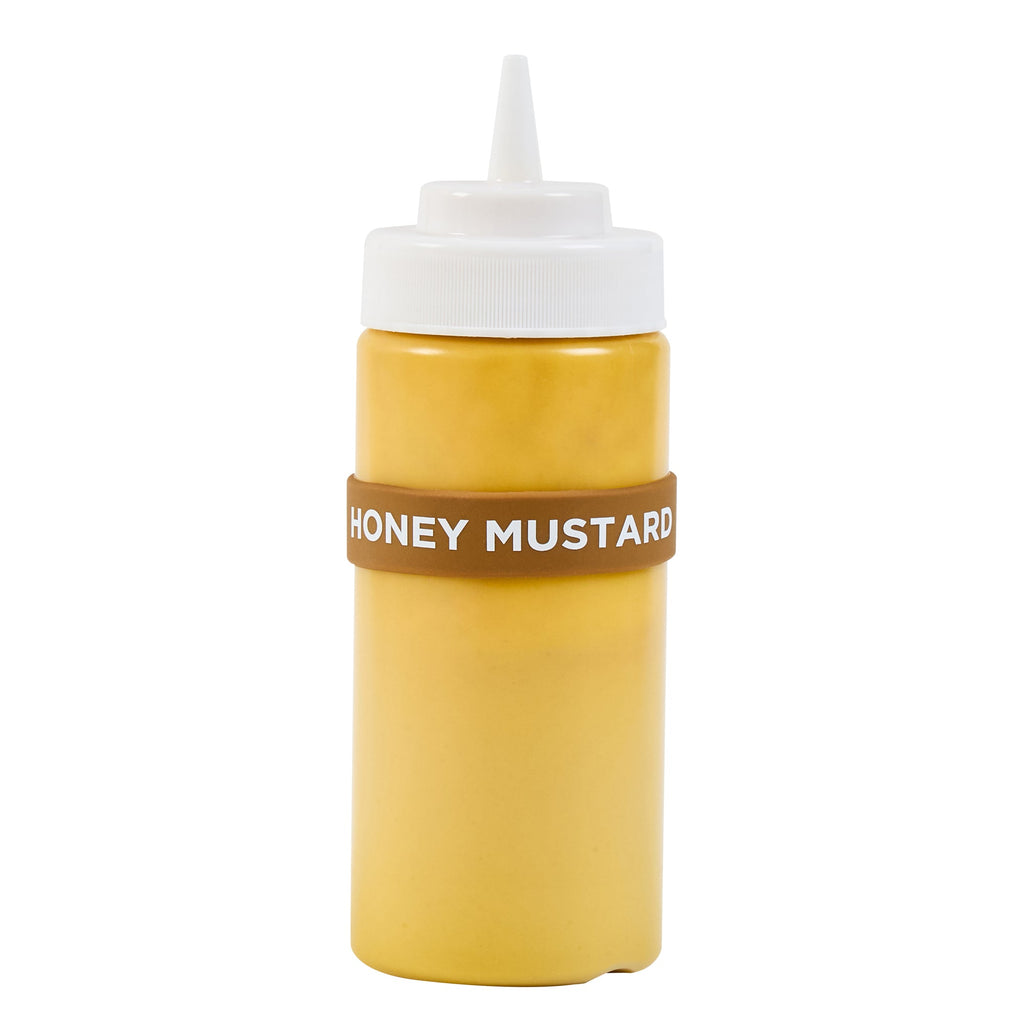 First In First Out Brown Silicone Honey Mustard Label Band - Fits 16, 20 and 24 oz Squeeze Bottles - 10 count box