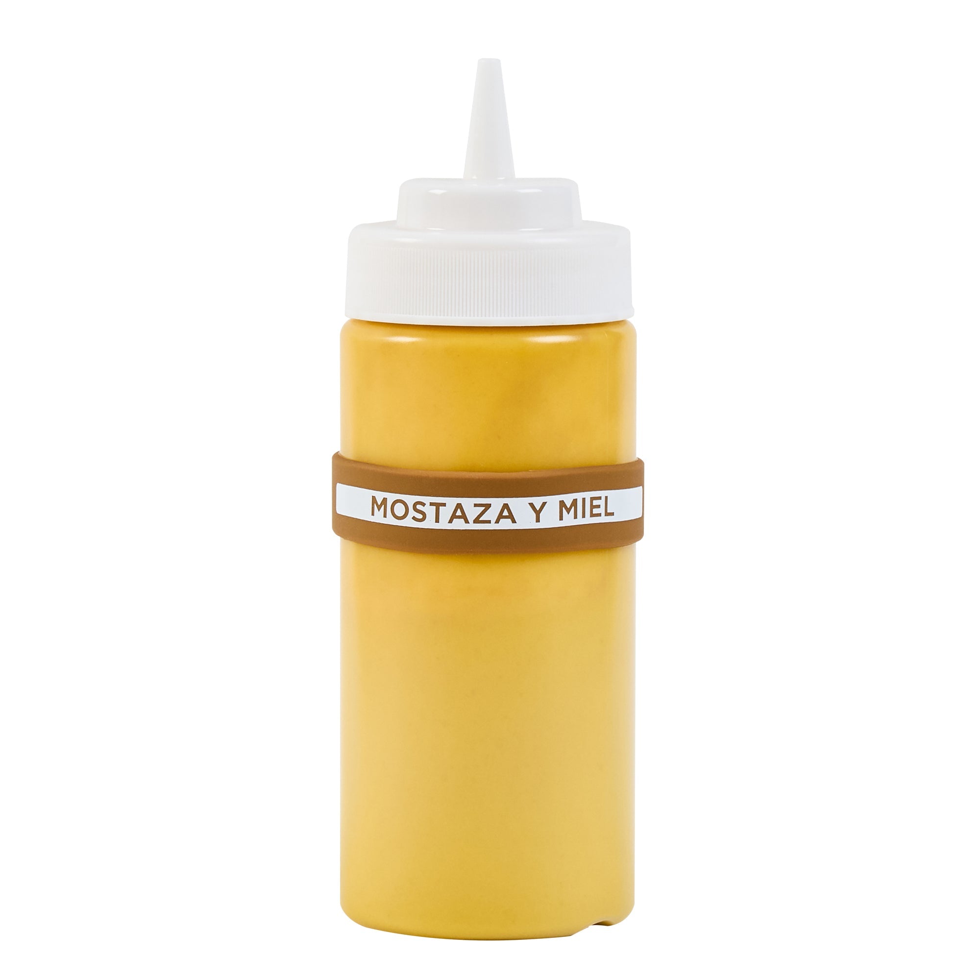 First In First Out Brown Silicone Honey Mustard Label Band - Fits 16, 20 and 24 oz Squeeze Bottles - 10 count box