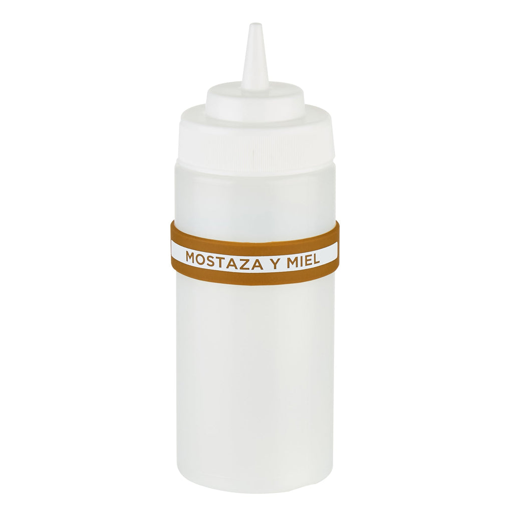 First In First Out Brown Silicone Honey Mustard Label Band - Fits 16, 20 and 24 oz Squeeze Bottles - 10 count box