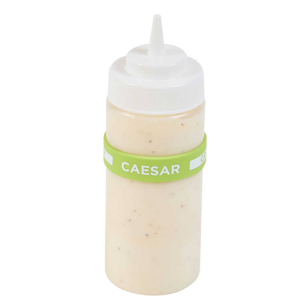 First In First Out Green Silicone Caesar Label Band - Fits 16, 20 and 24 oz Squeeze Bottles - 1 count box