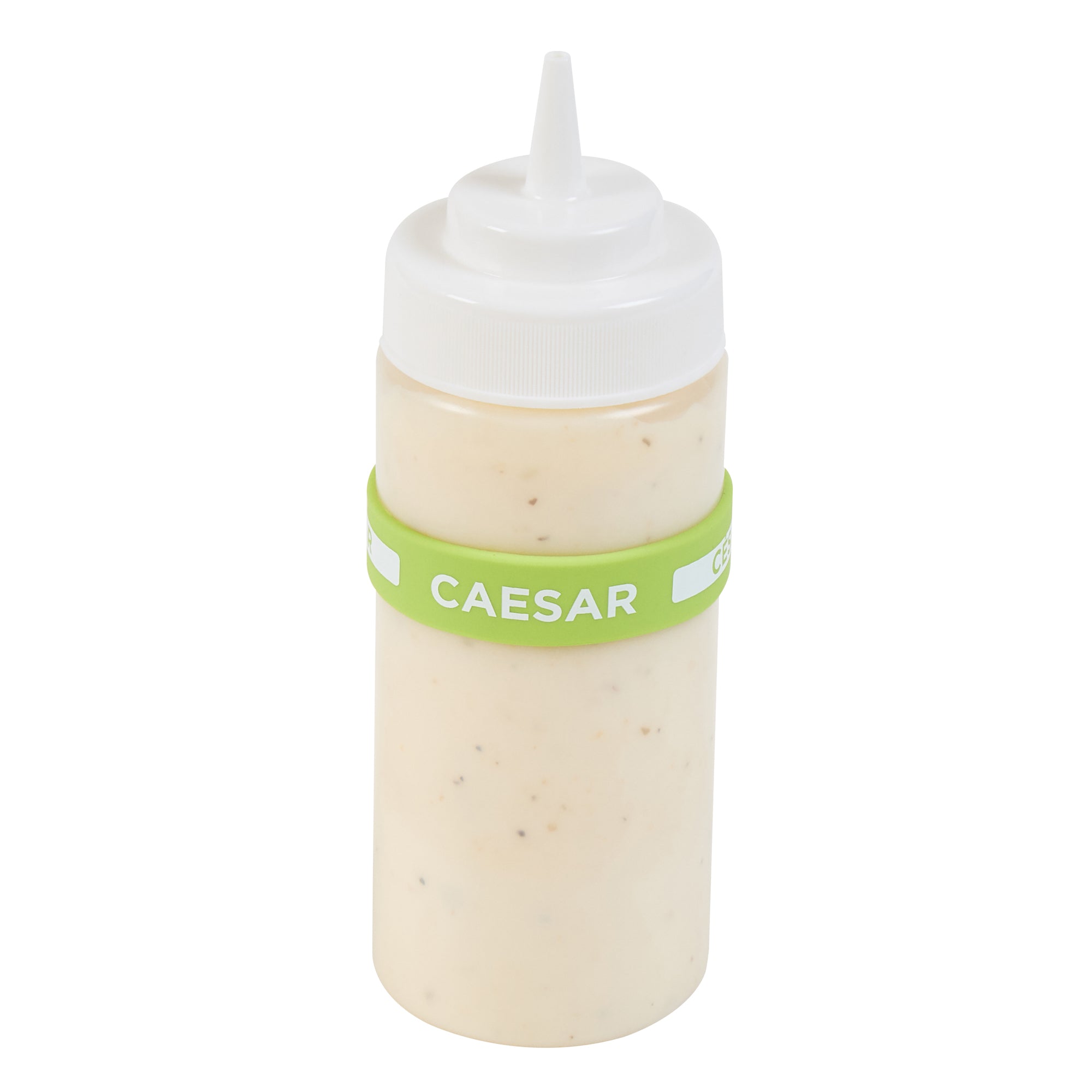 First In First Out Green Silicone Caesar Label Band - Fits 16, 20 and 24 oz Squeeze Bottles - 10 count box