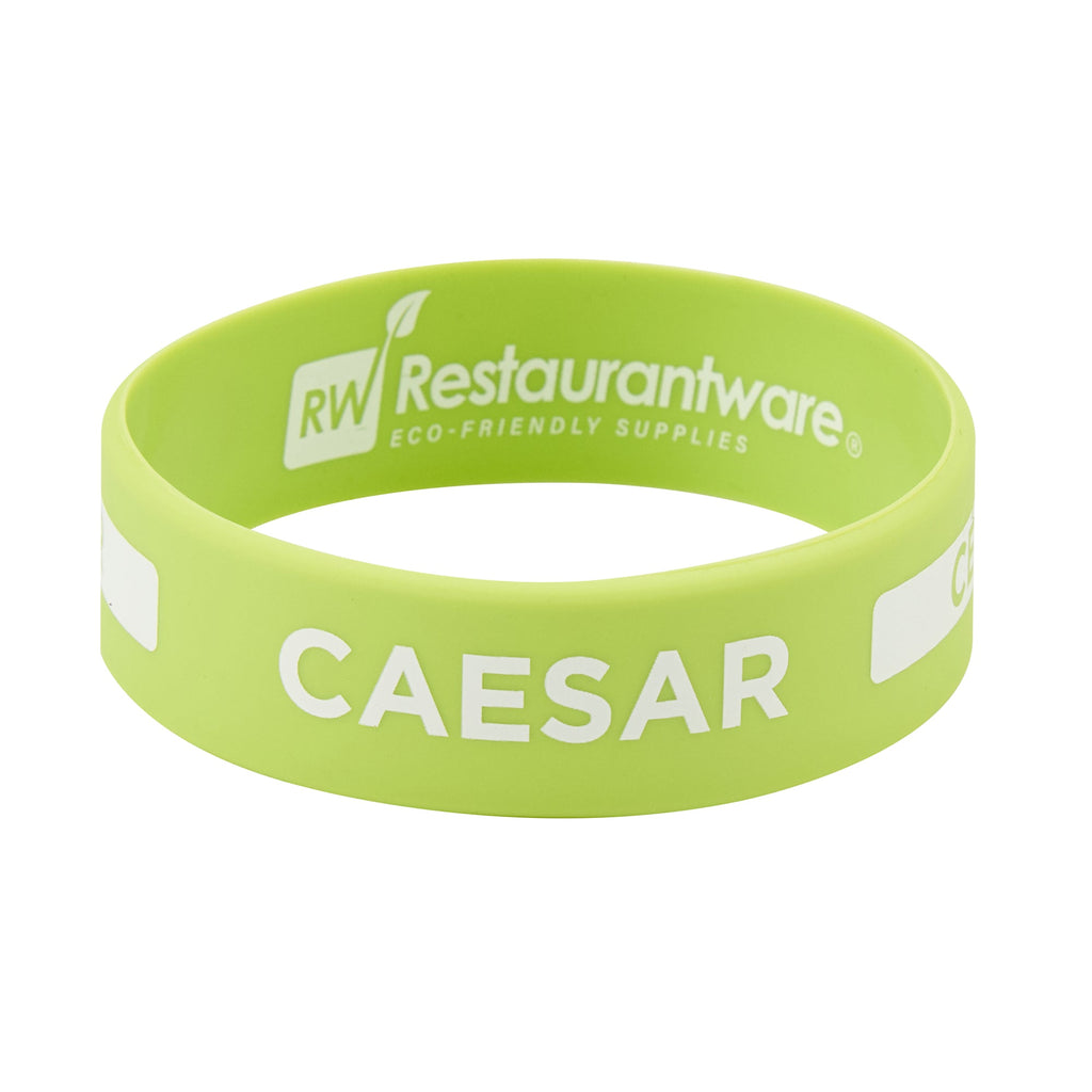 First In First Out Green Silicone Caesar Label Band - Fits 16, 20 and 24 oz Squeeze Bottles - 10 count box
