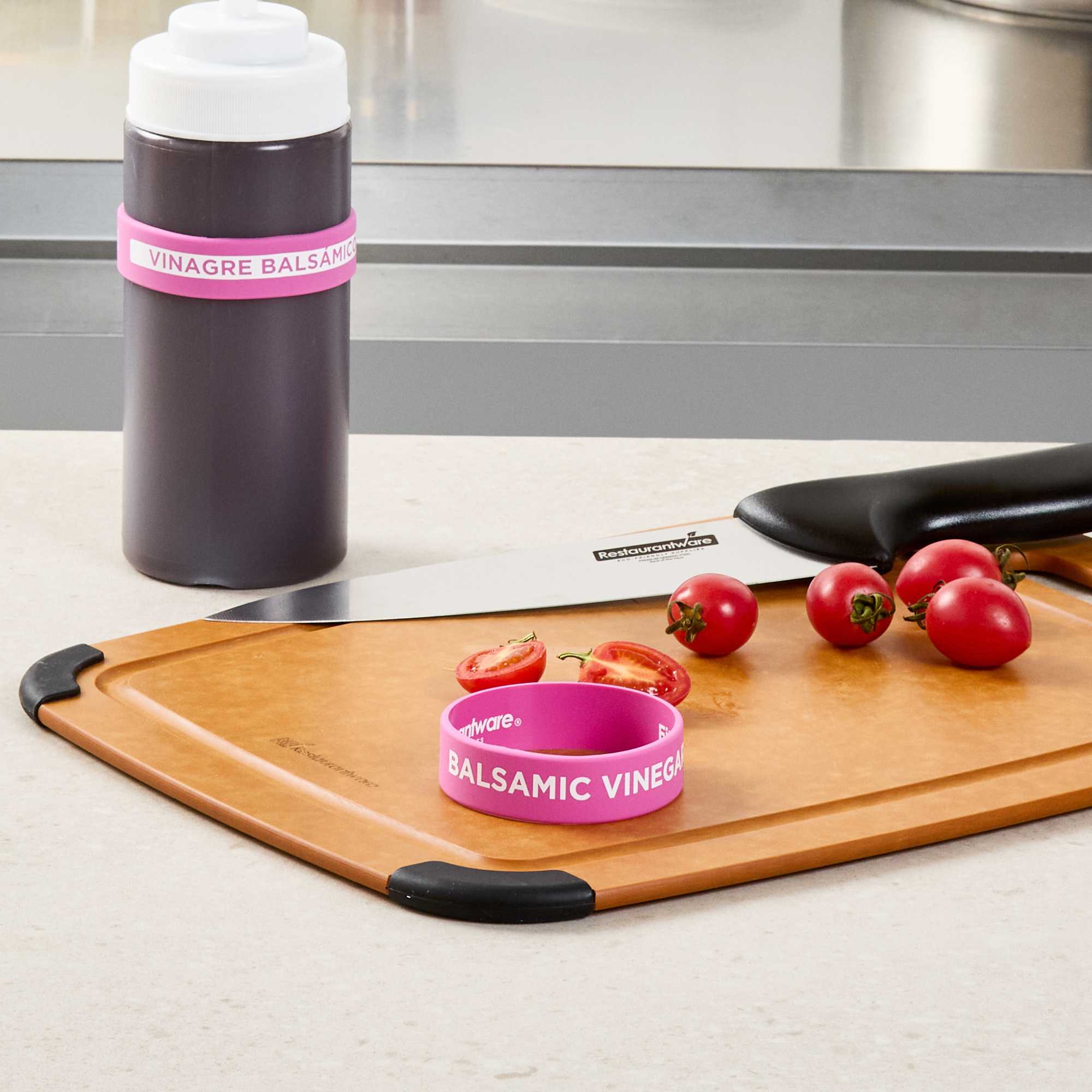First In First Out Purple Silicone Balsamic Vinegar Label Band - Fits 16, 20 and 24 oz Squeeze Bottles - 1 count box