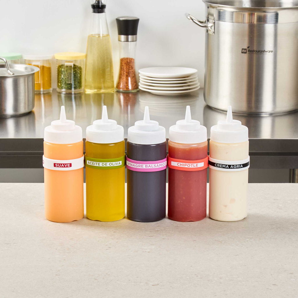First In First Out Purple Silicone Balsamic Vinegar Label Band - Fits 16, 20 and 24 oz Squeeze Bottles - 1 count box
