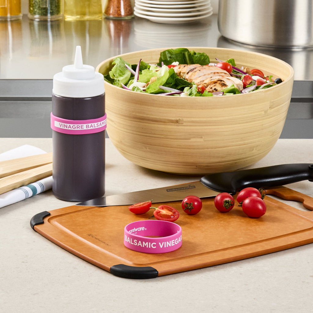 First In First Out Purple Silicone Balsamic Vinegar Label Band - Fits 16, 20 and 24 oz Squeeze Bottles - 10 count box